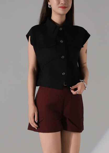 Sleeveless Front Button Top DJ138