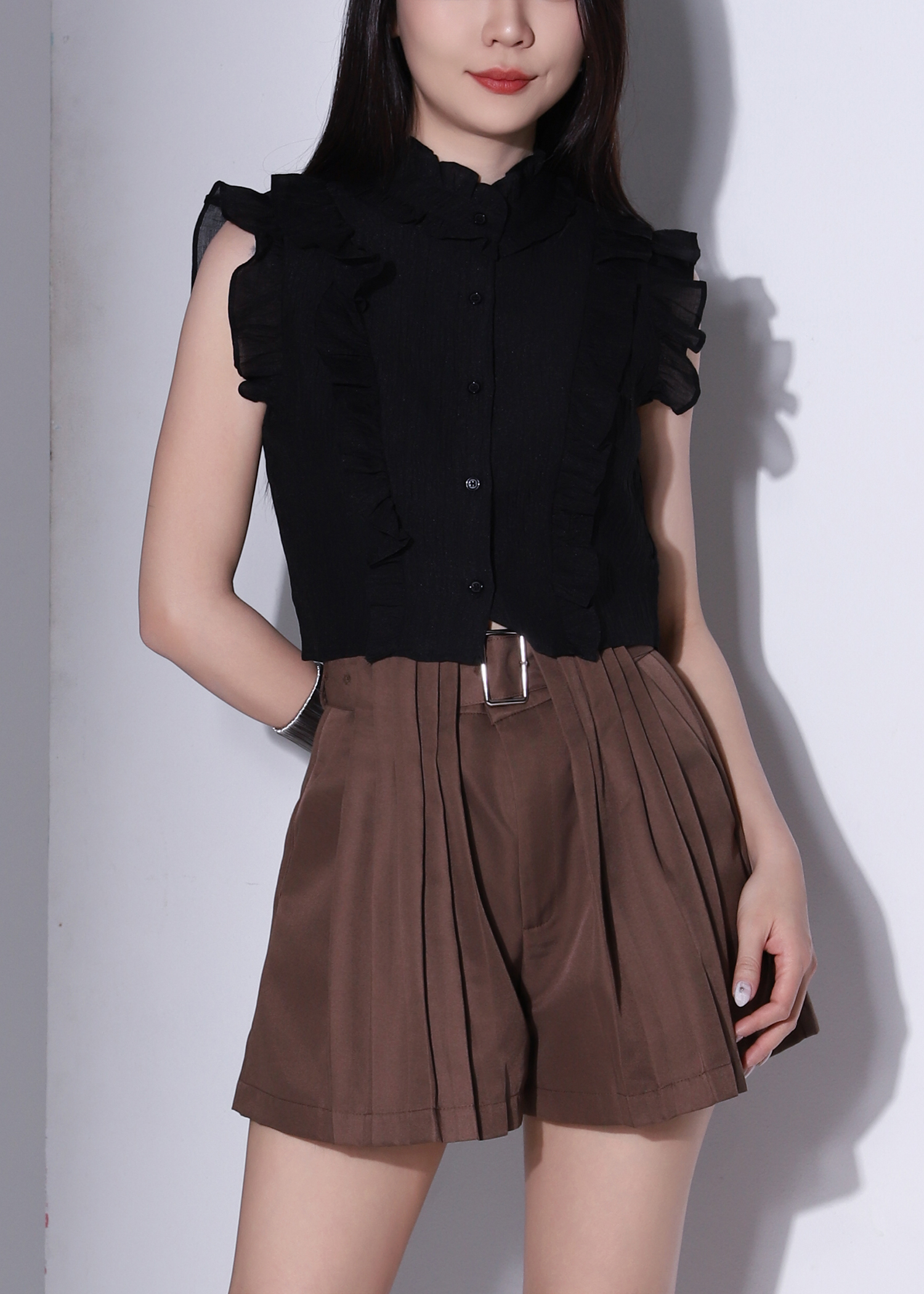 Elegant Ruffle Trim Blouse AC265