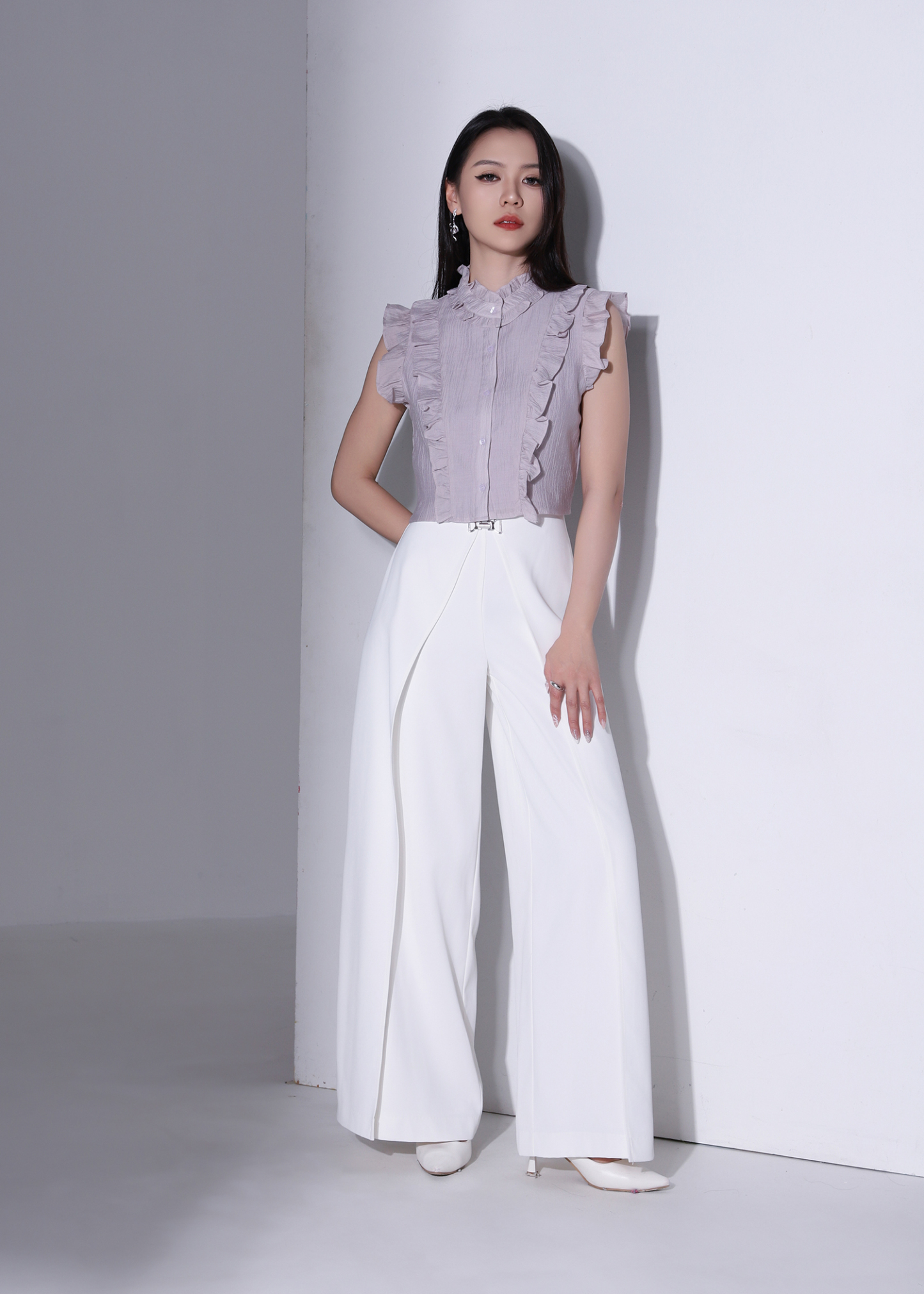 Elegant Ruffle Trim Blouse AC265