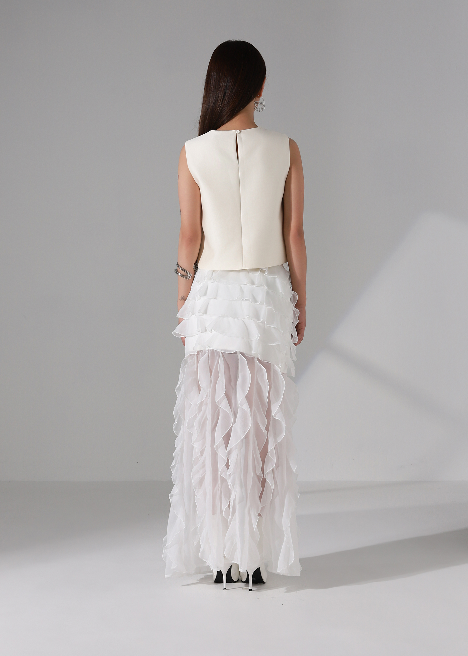 Sleeveless V Neck Top AC278