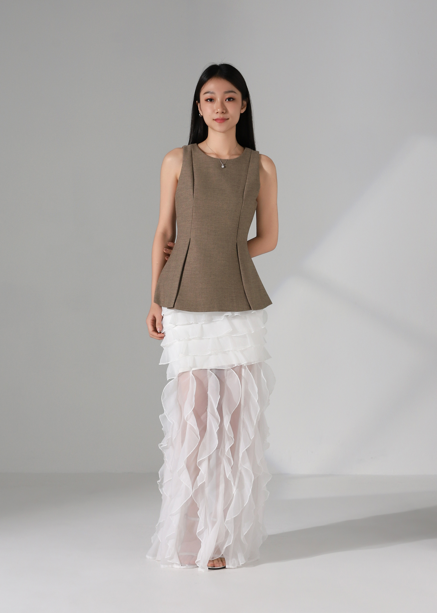 Sleevelesss Formal Wear With Split Top AC280