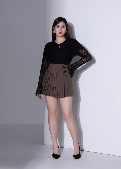 Buckle Detail Pleated Skort AC346