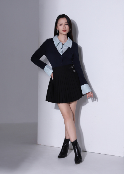 Buckle Detail Pleated Skort AC346
