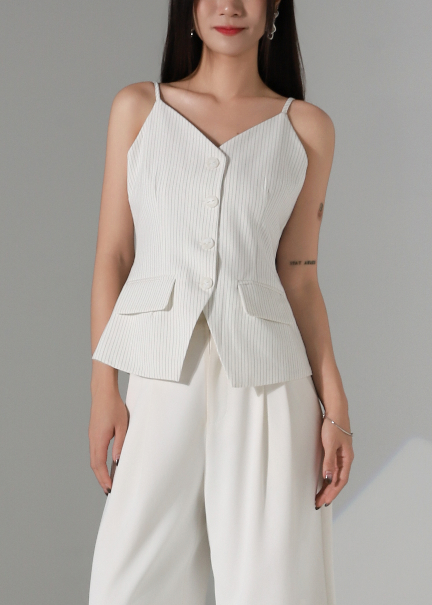 Office Striped Vest AC369