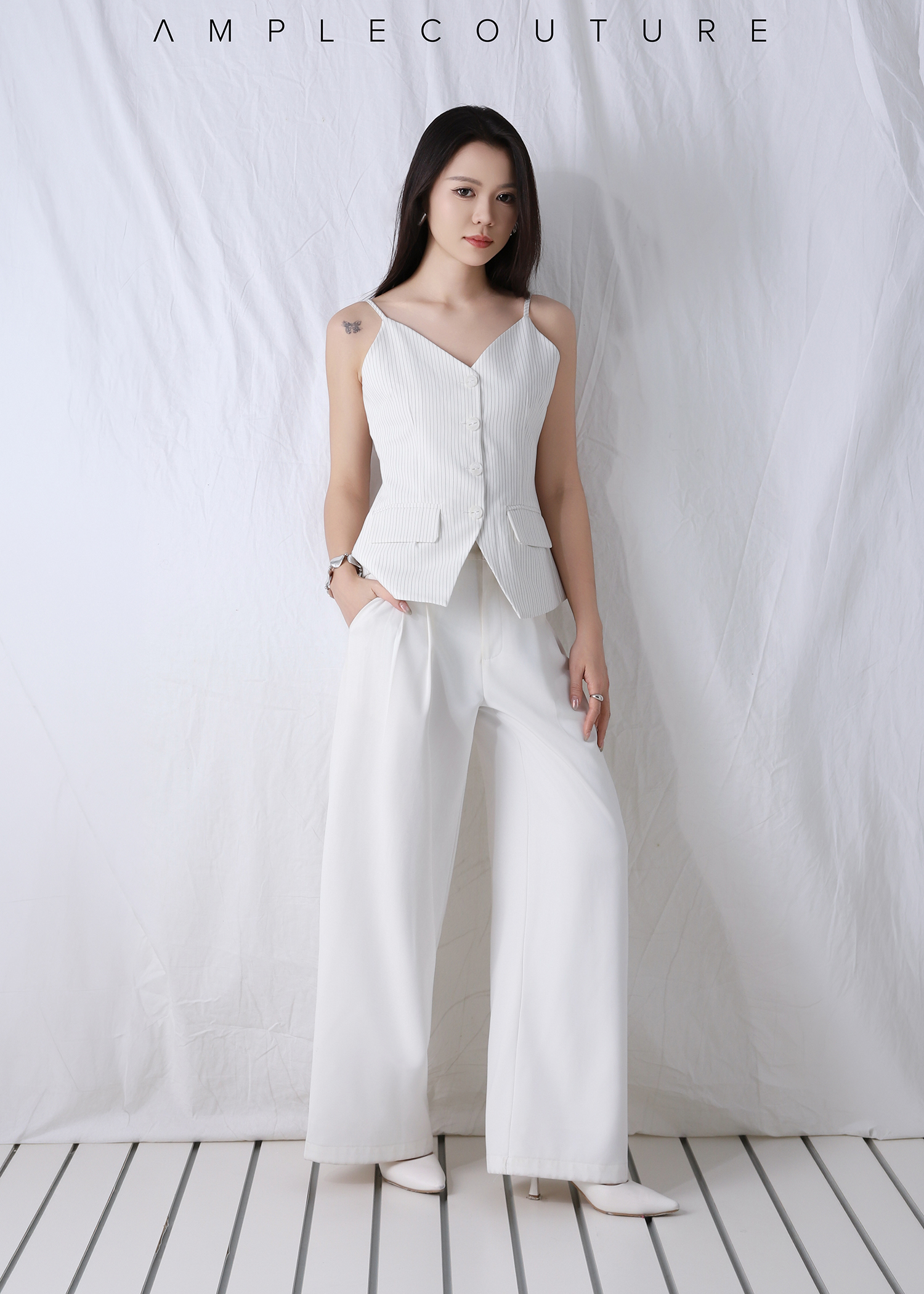 Office Striped Vest AC369