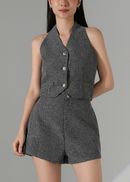 Elegant Tweed Vest Set AC372