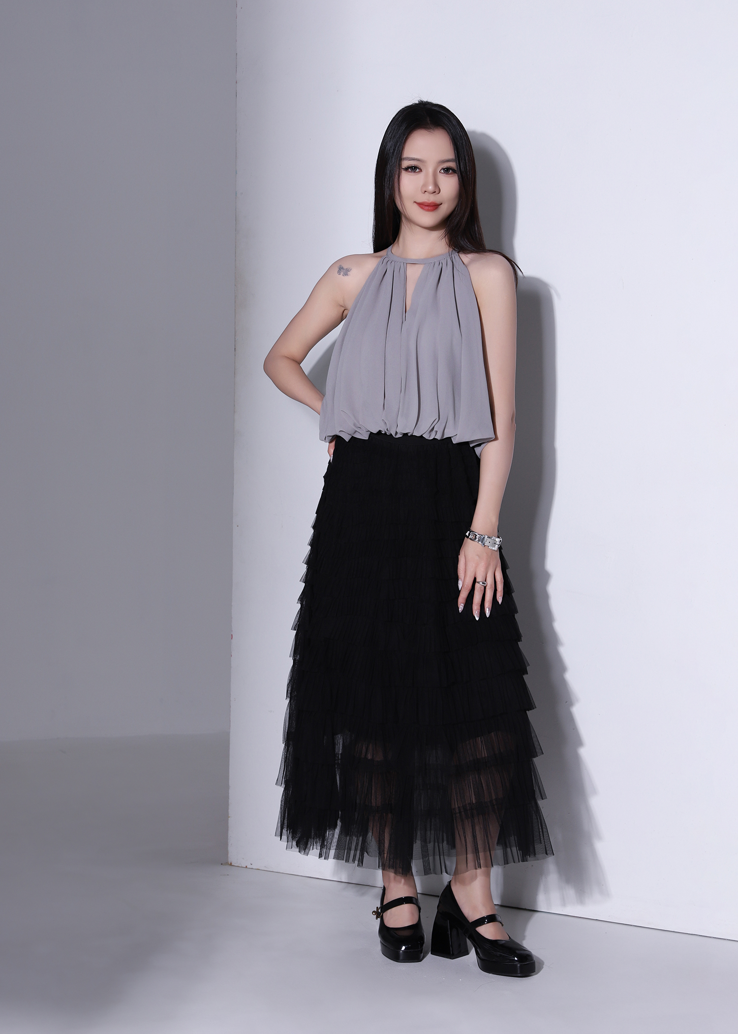 Halter Elegant Balloon Top AC373