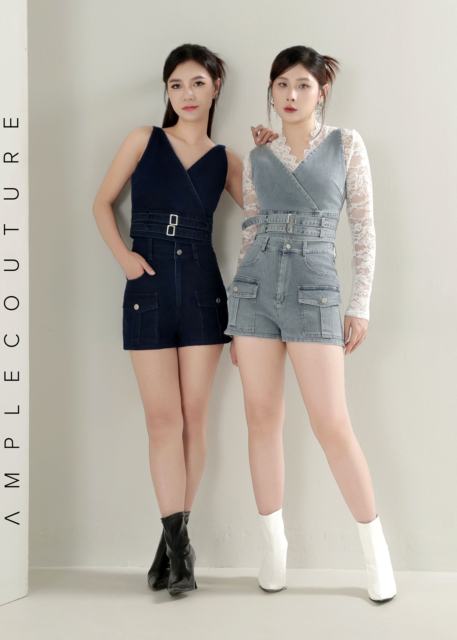 Denim Front Pocket Short Pants AC375