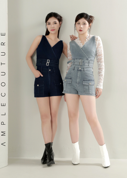 Denim Front Pocket Short Pants AC375