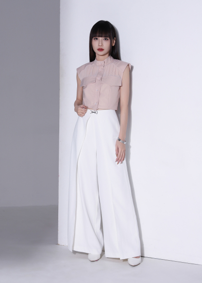Sheer Mock Neck Top AC386