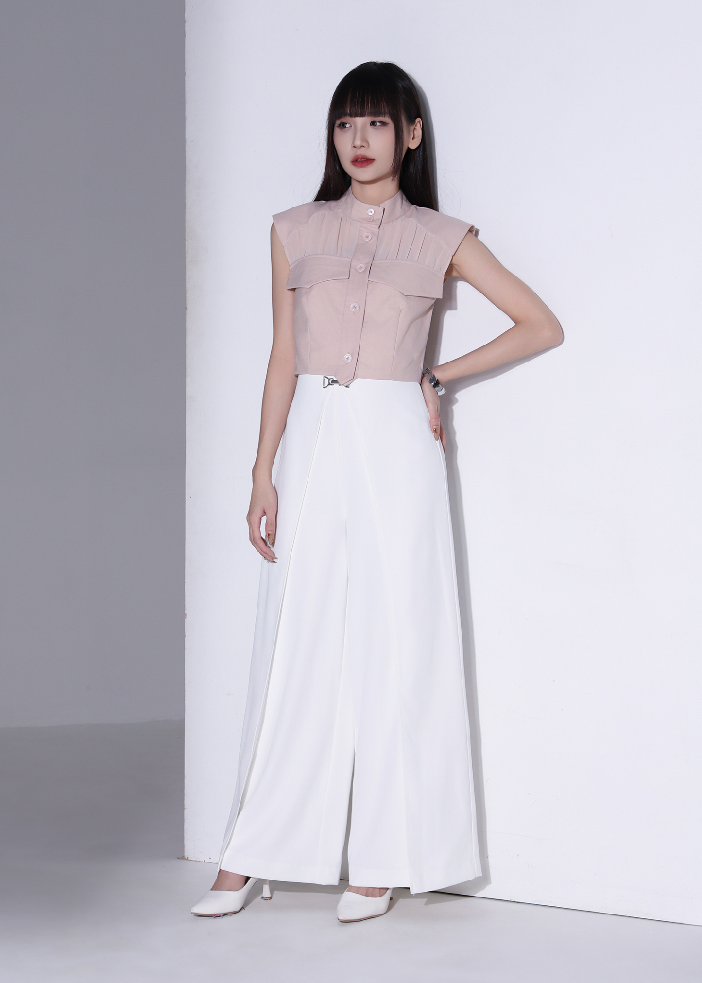 Sheer Mock Neck Top AC386