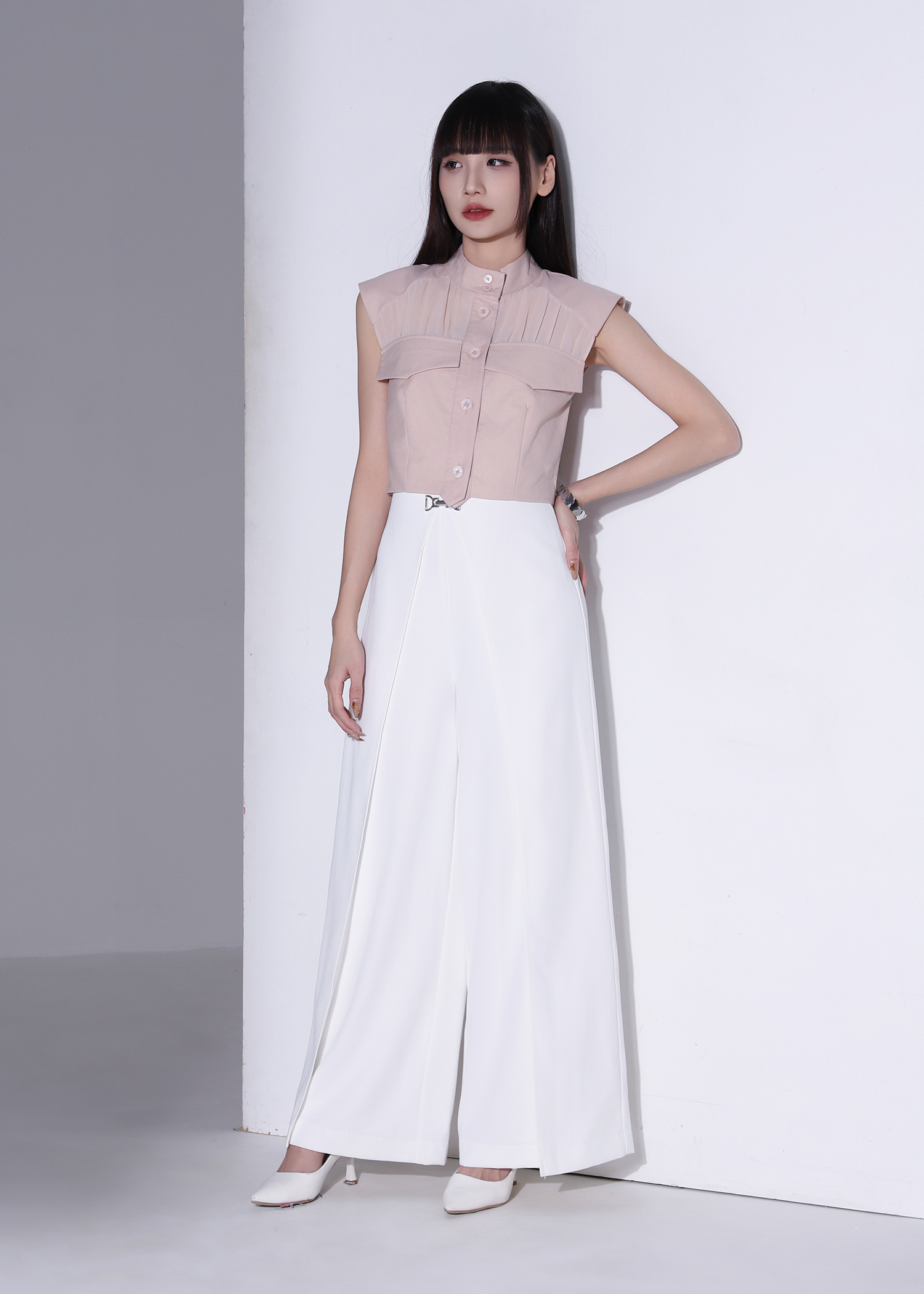 Sheer Mock Neck Top AC386