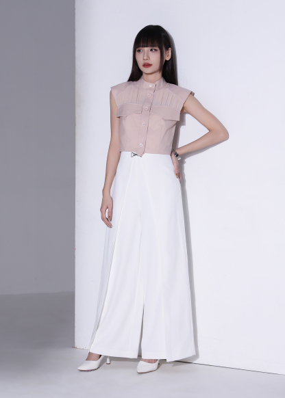 Sheer Mock Neck Top AC386