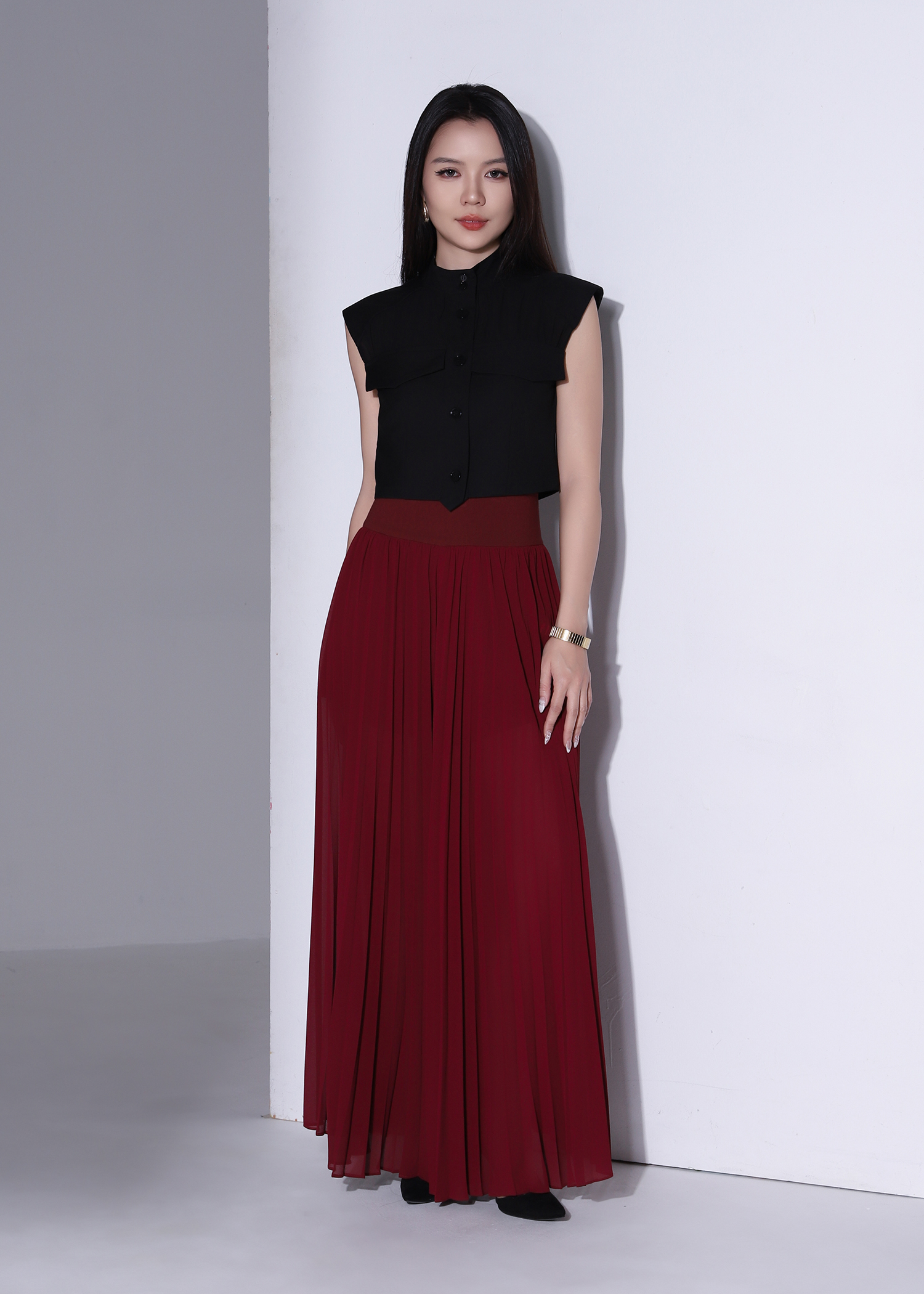 Sheer Mock Neck Top AC386
