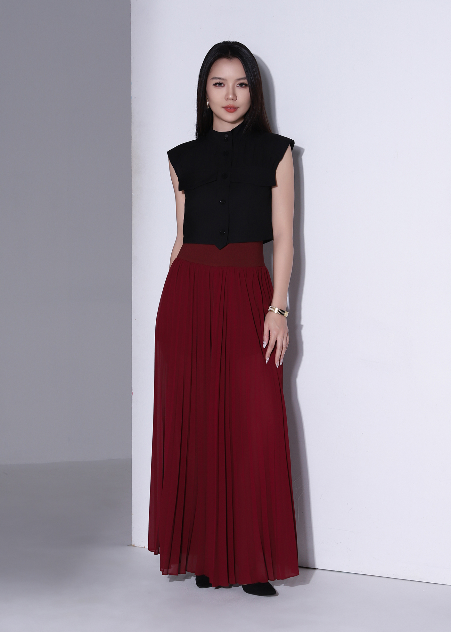 Sheer Mock Neck Top AC386