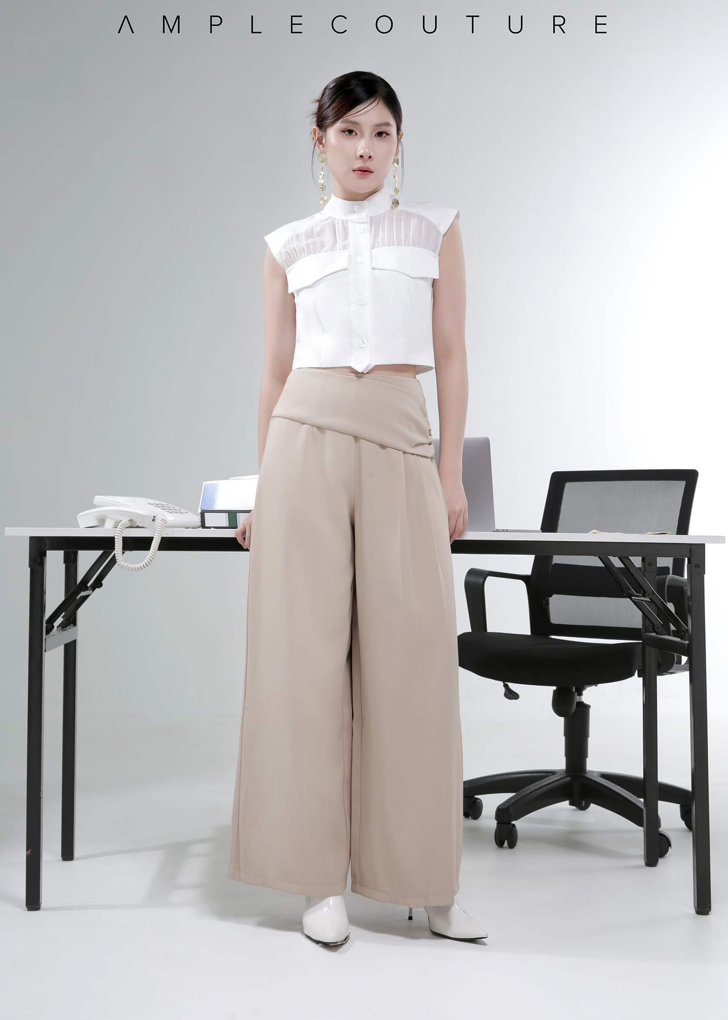 Sheer Mock Neck Top AC386