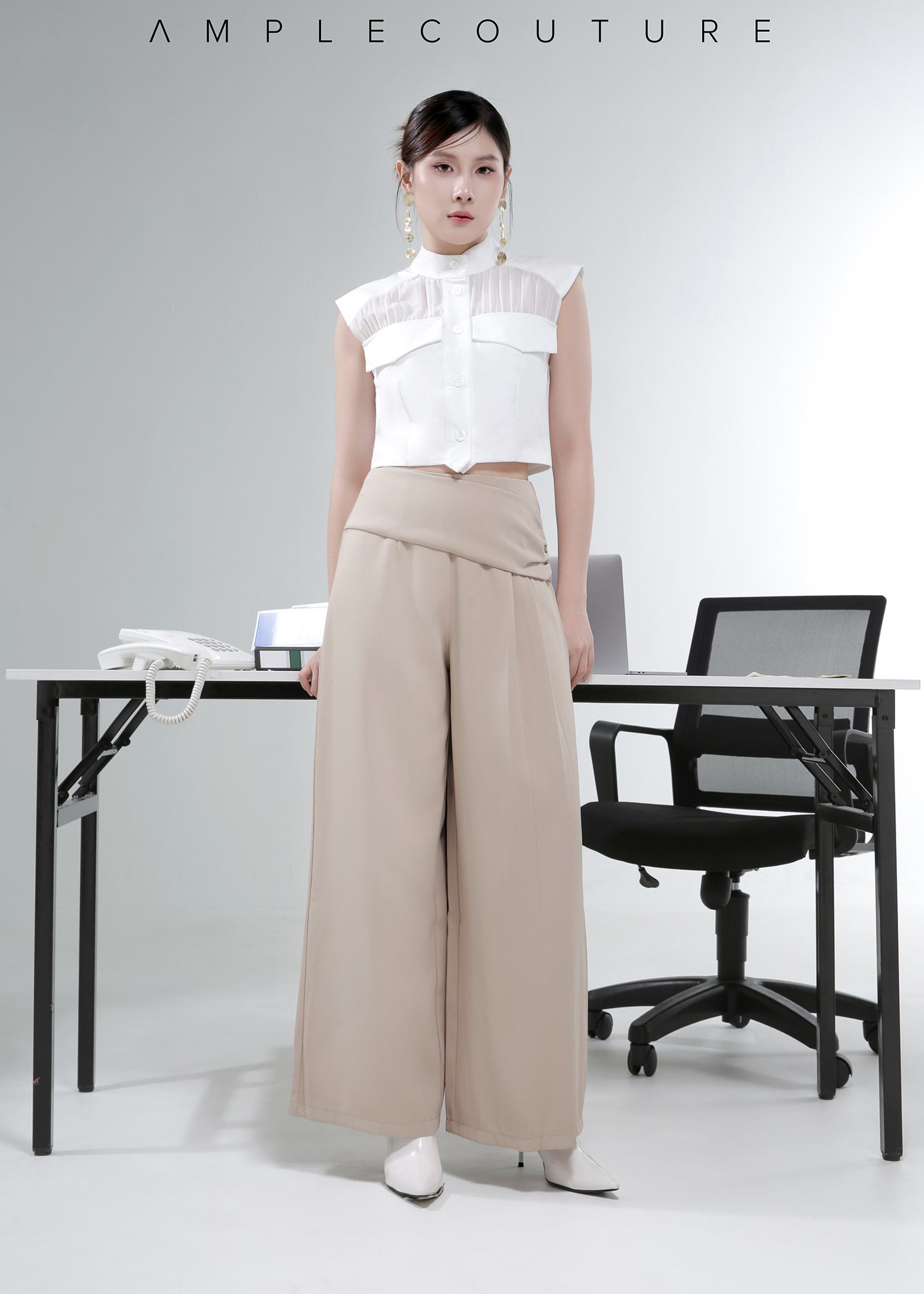 Sheer Mock Neck Top AC386