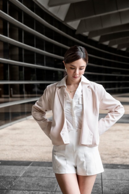 Long Sleeve Front Decorative Pocket Top AC401 (SPO)