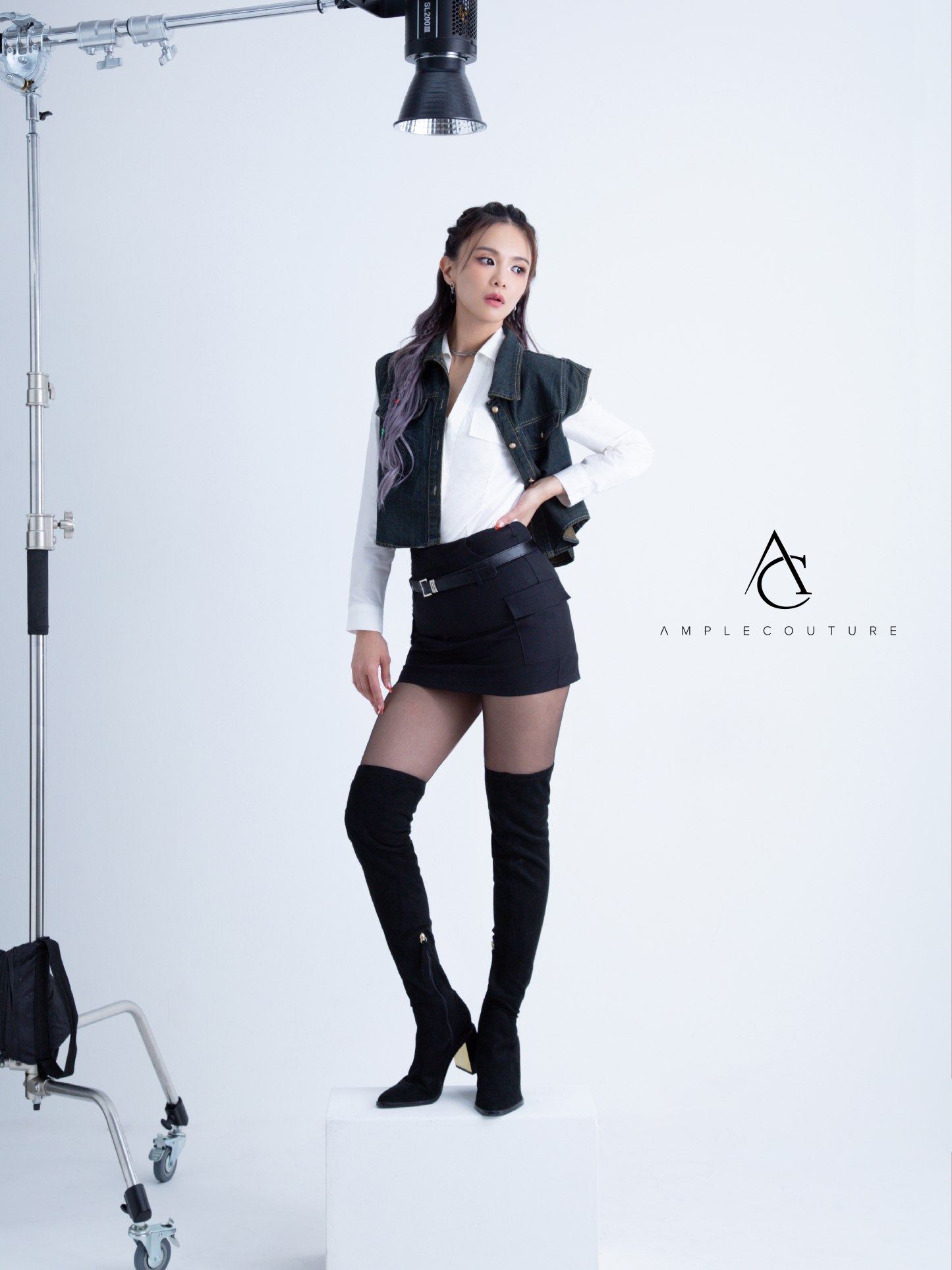 Long Sleeve Front Decorative Pocket Top AC401 (SPO)