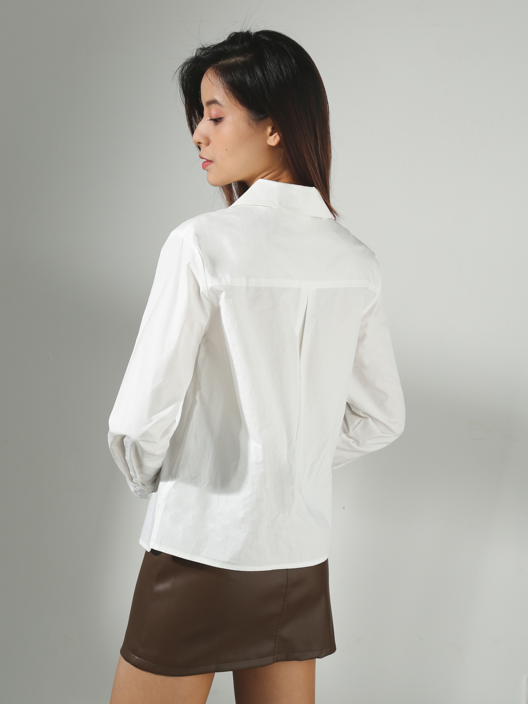 Long Sleeve Front Decorative Pocket Top AC401 (SPO)