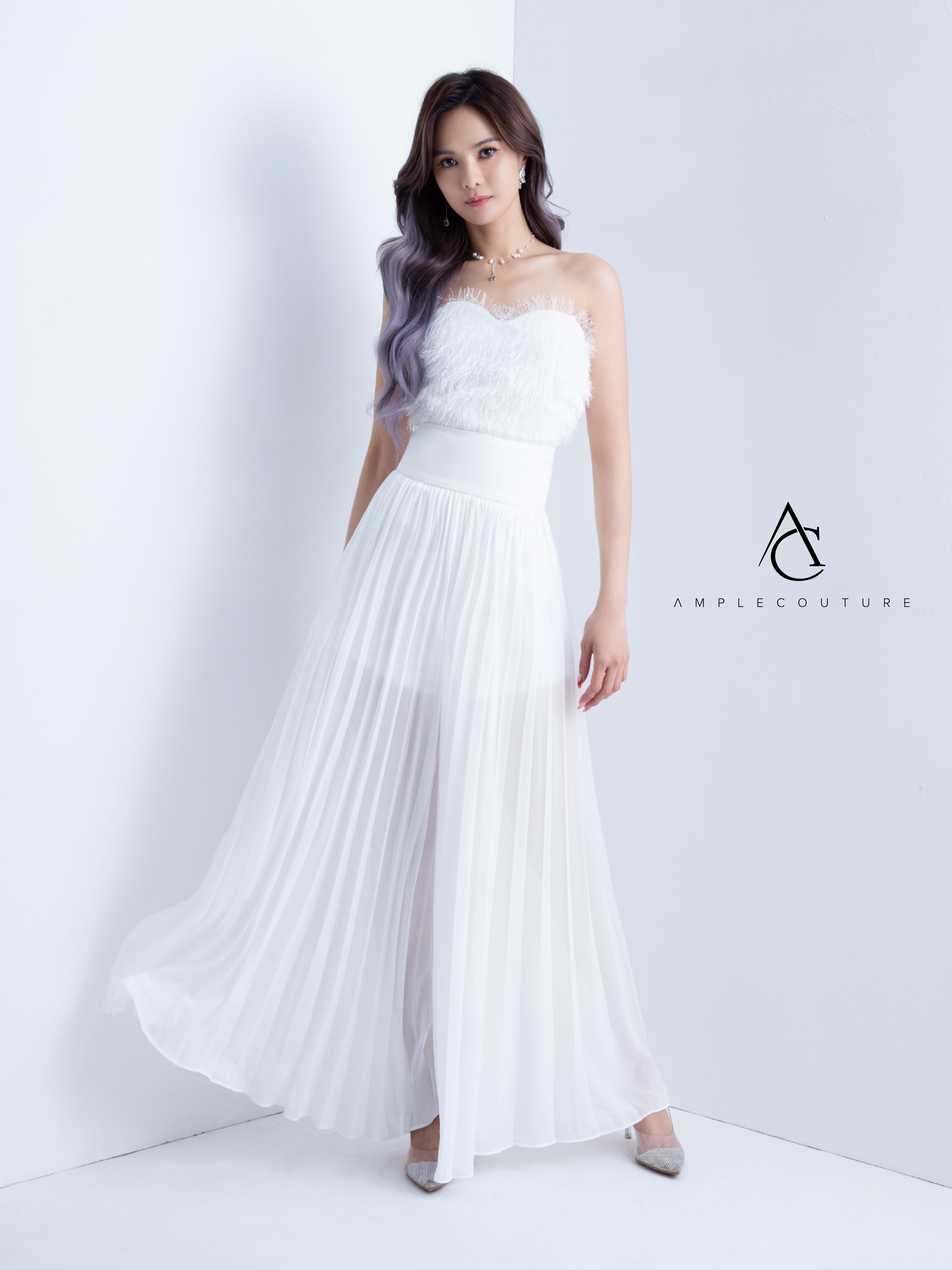 High Waist Pleated Long Skirt AC417