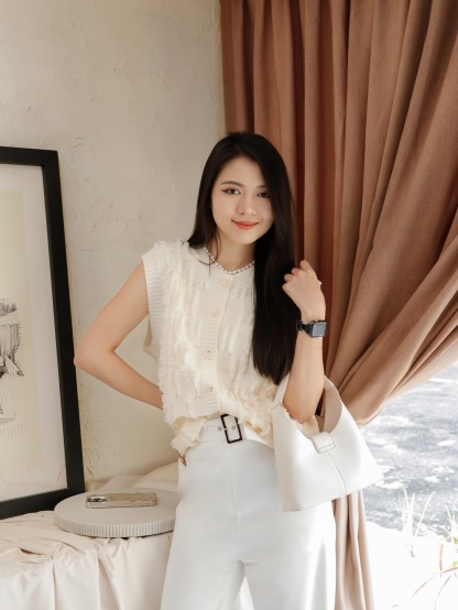 High Waist Side Pocket With Decorative Belt Long Pants AC406 (SO)