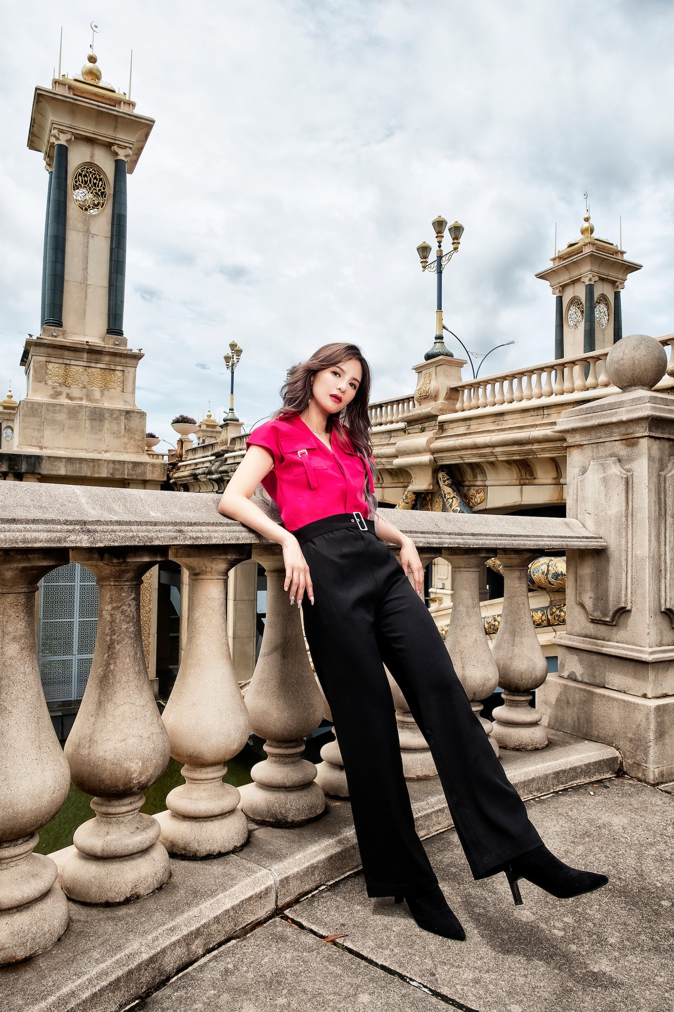 Cap Sleeve Collar V Neck Top AC409 (SO)