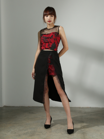 [PREORDER]Sleeveless Cheongsam Floral Top AC411 (SPO)