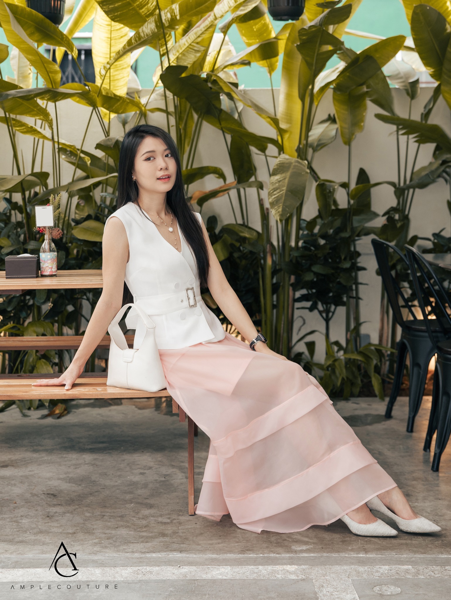 High Waist With Net Long Skirt AC423