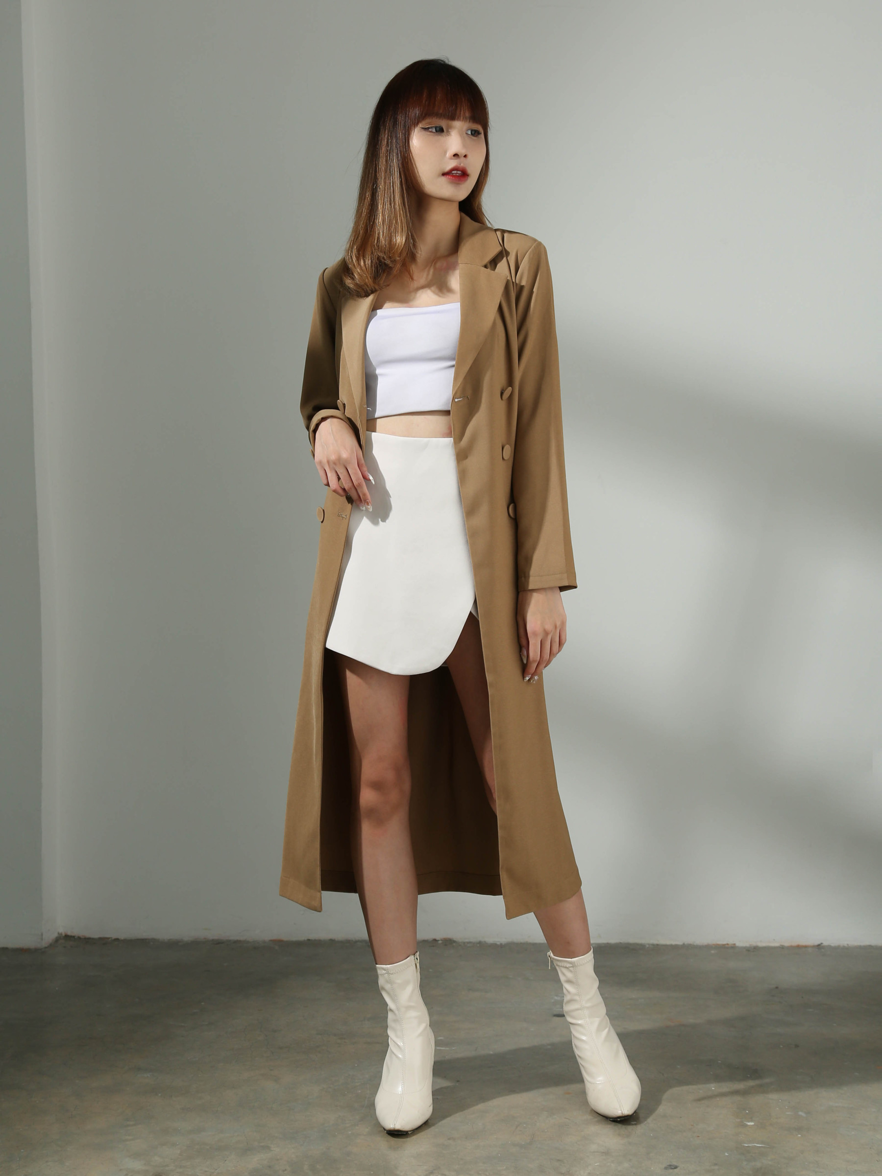 [PREORDER] Front Button With Belt Long Sleeve Dress AC426