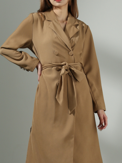 [PREORDER] Front Button With Belt Long Sleeve Dress AC426