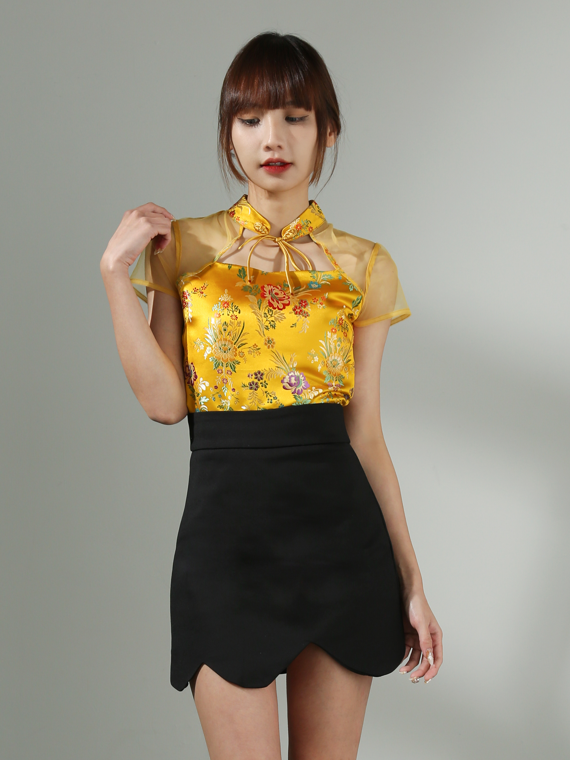 [PRERODER] Fake Two Piece Cheongsam Top AC429