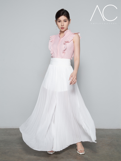 Sleeveless Ruffles Bling Top AC538