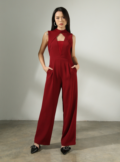 Sleeveless Back Zip Jumpsuit AC542