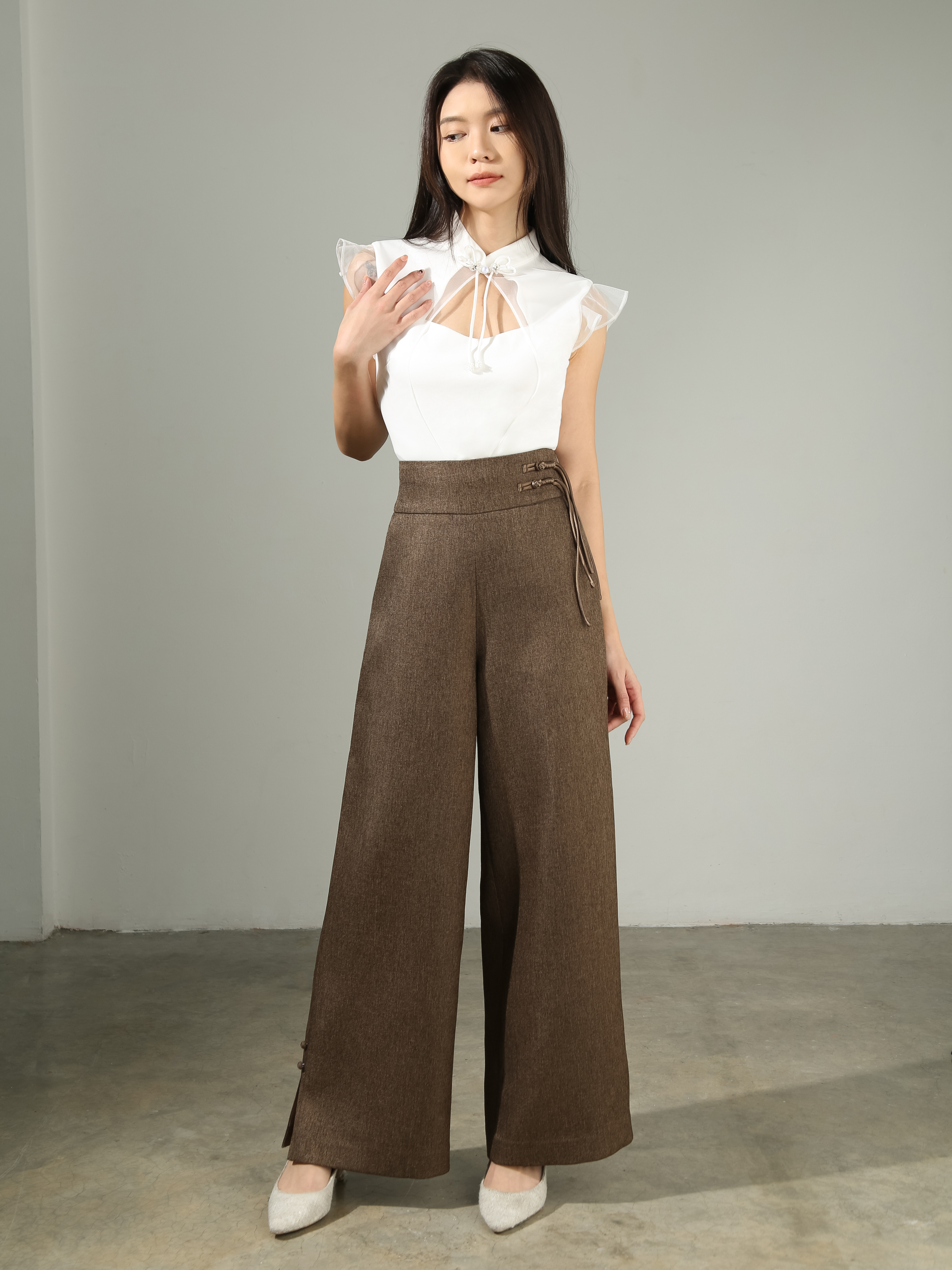 High Waist Side Pocket Long Pant AC546