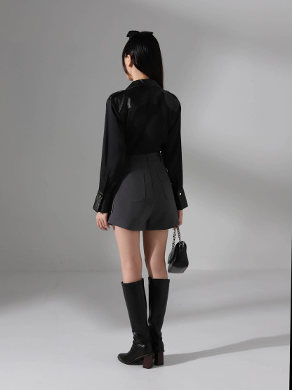 High Waist Side Pocket Short Pants AC921