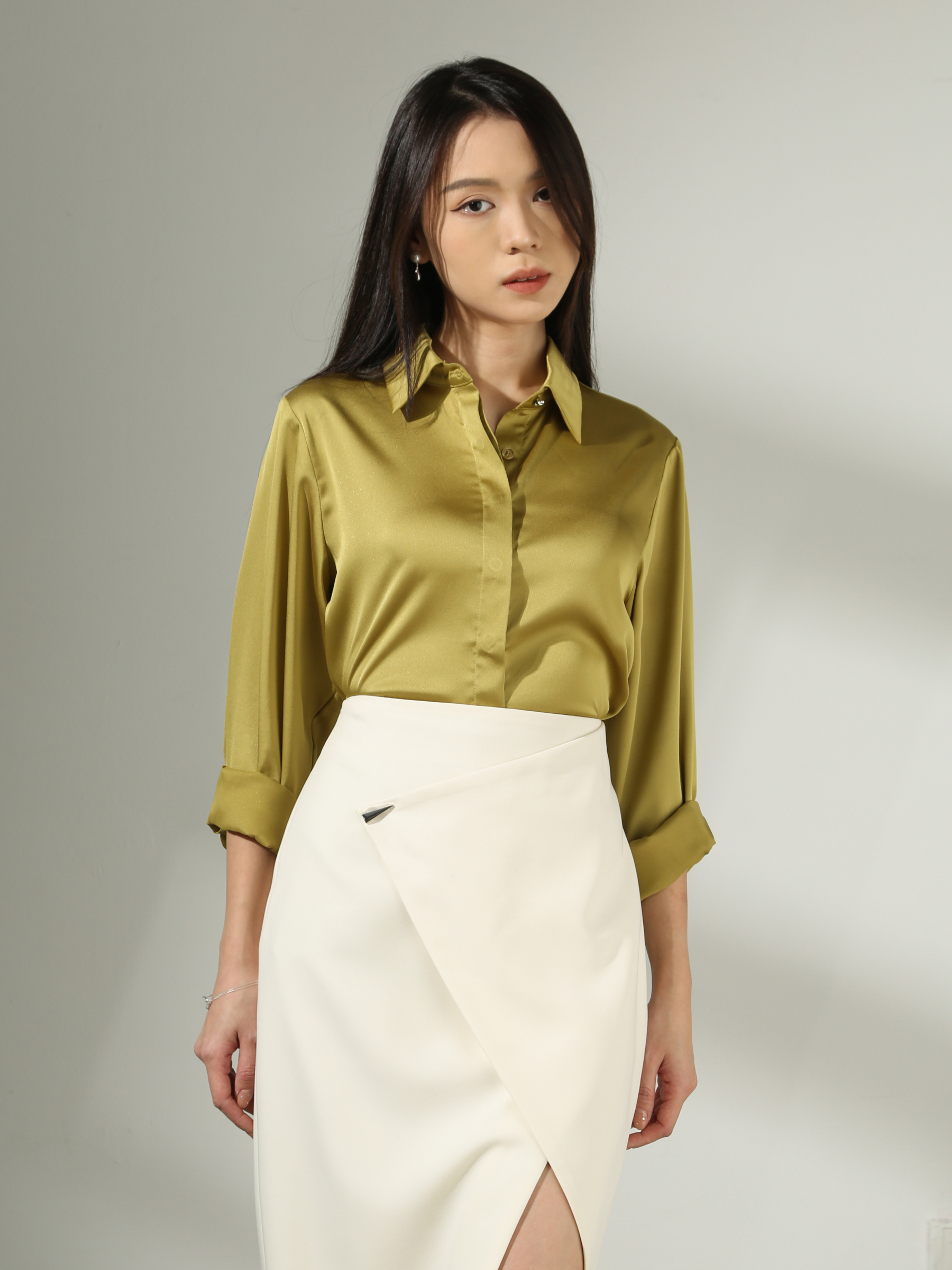 Long Sleeve Collar Top AC555