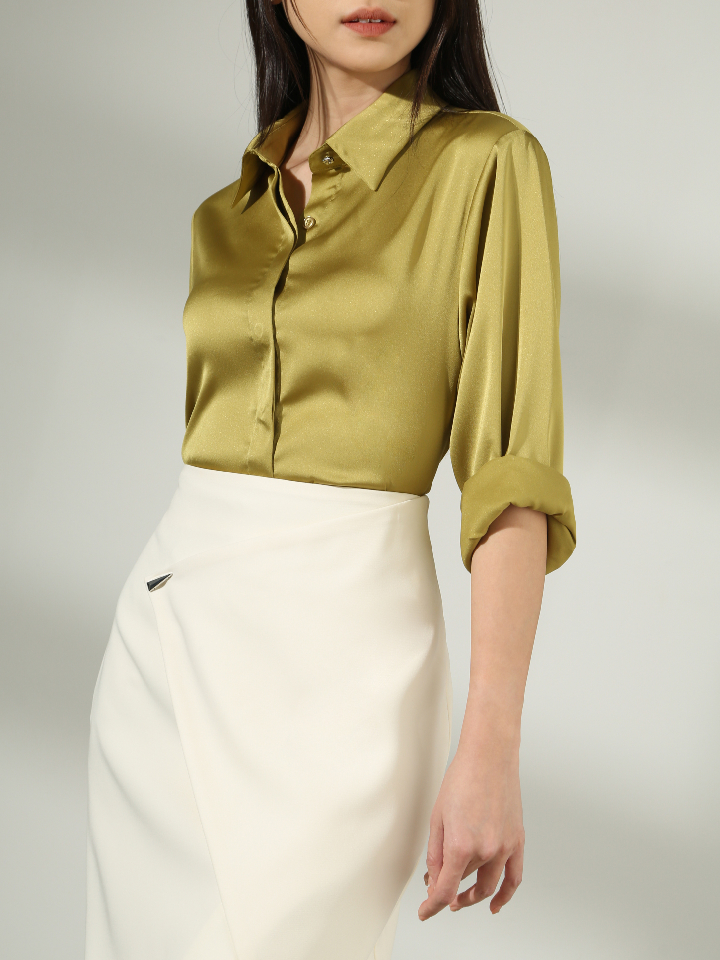 Long Sleeve Collar Top AC555