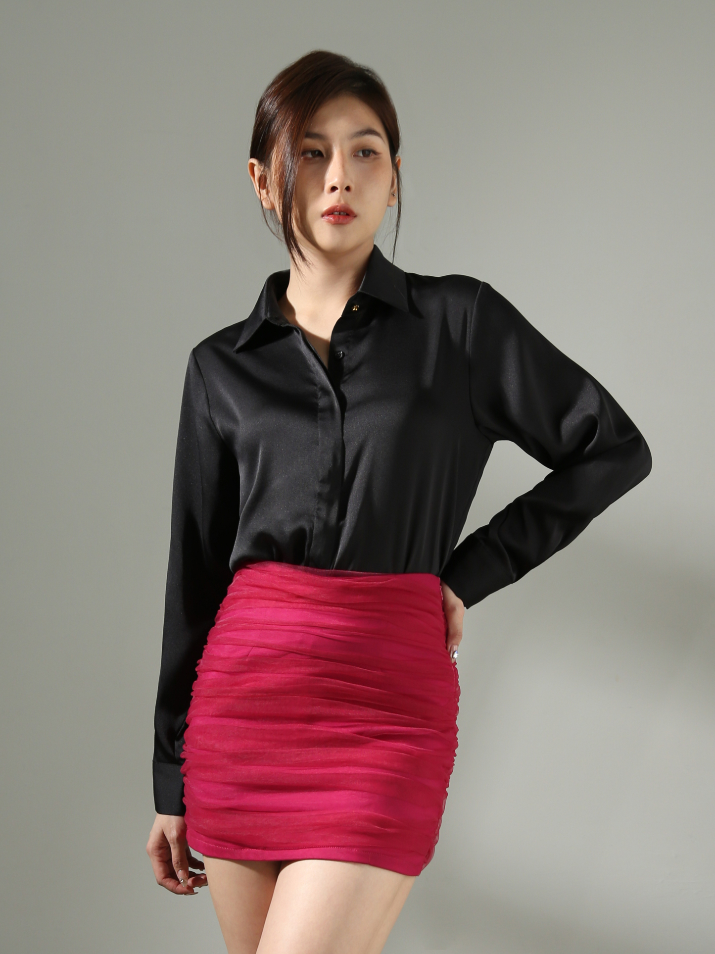 Long Sleeve Collar Top AC555