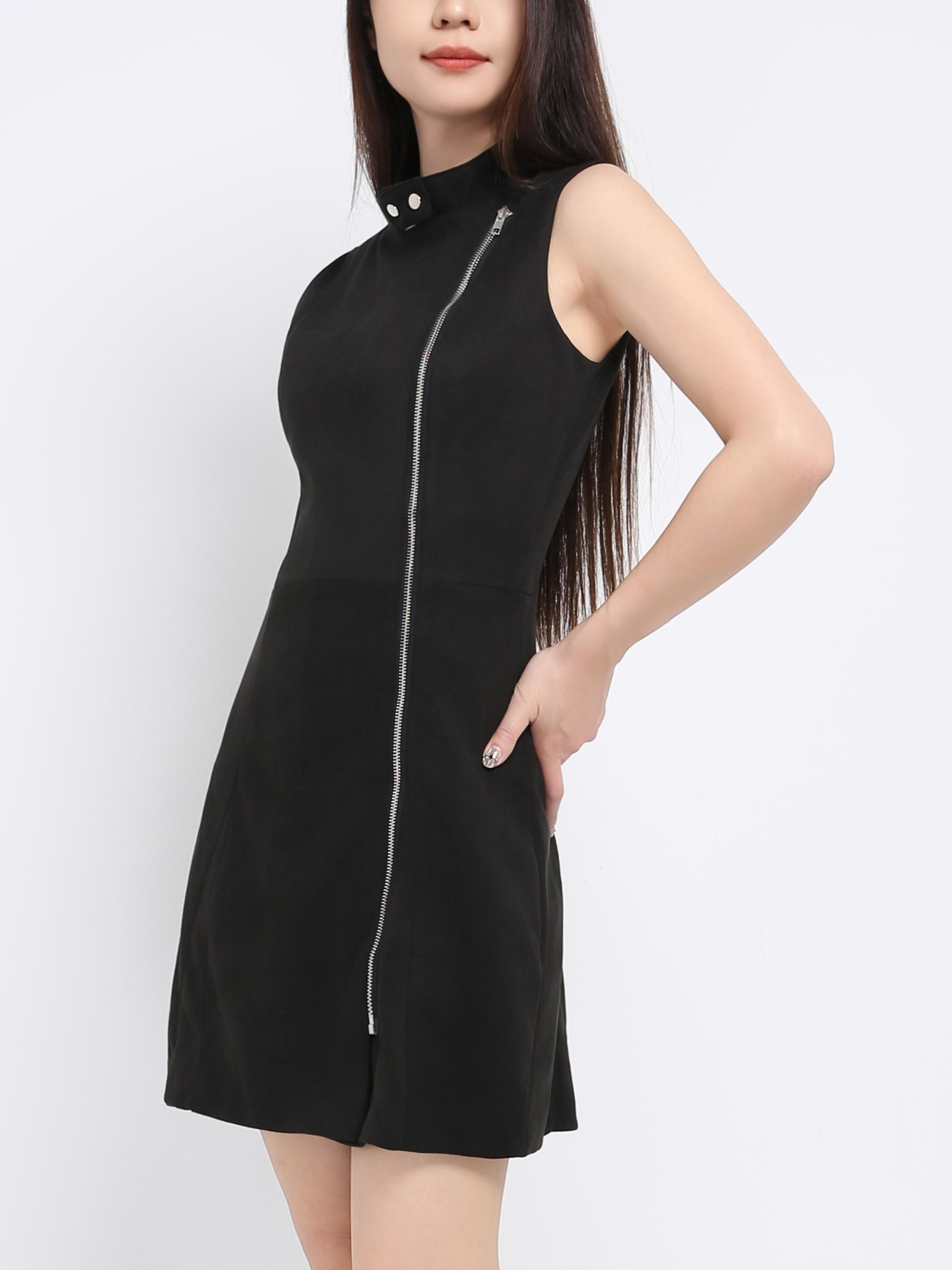 Sleeveless Front Zip Dress AC567