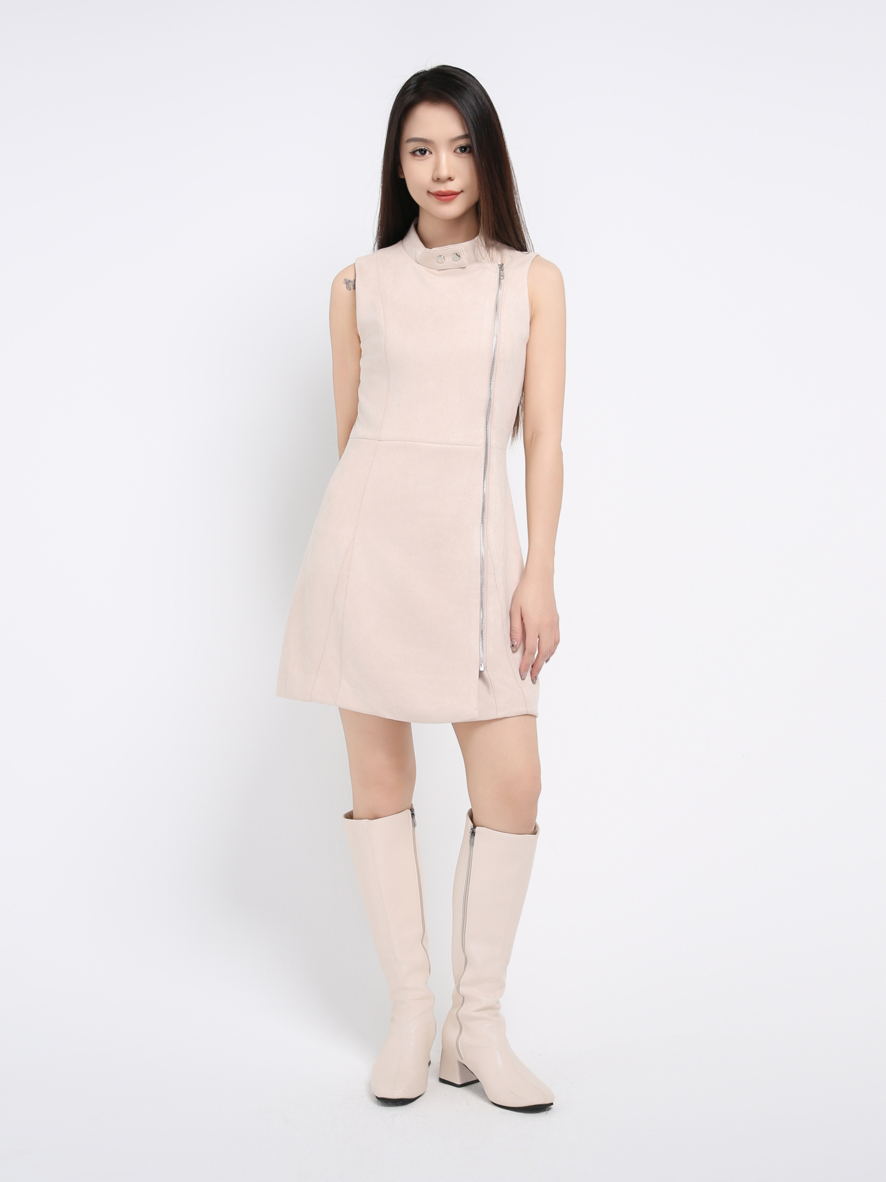 Sleeveless Front Zip Dress AC567