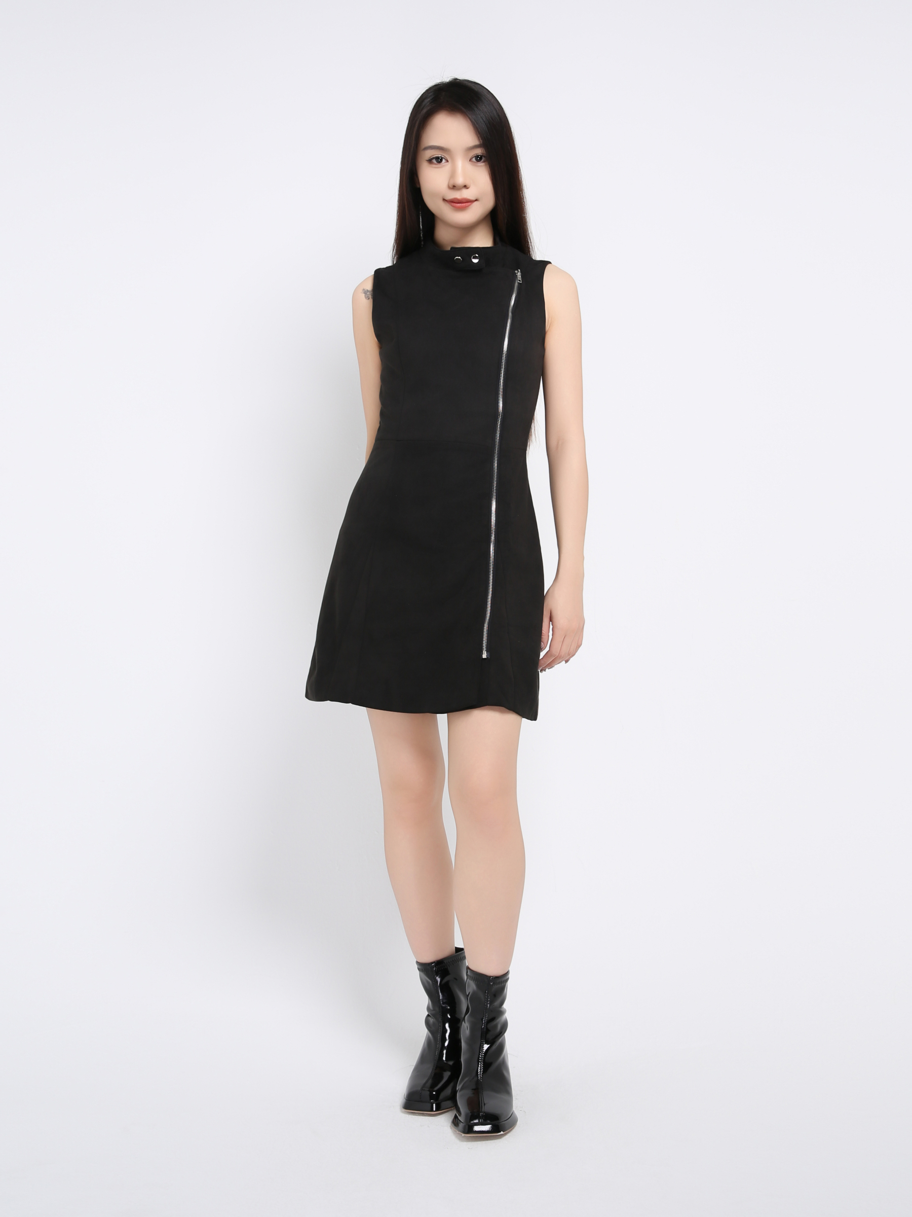 Sleeveless Front Zip Dress AC567