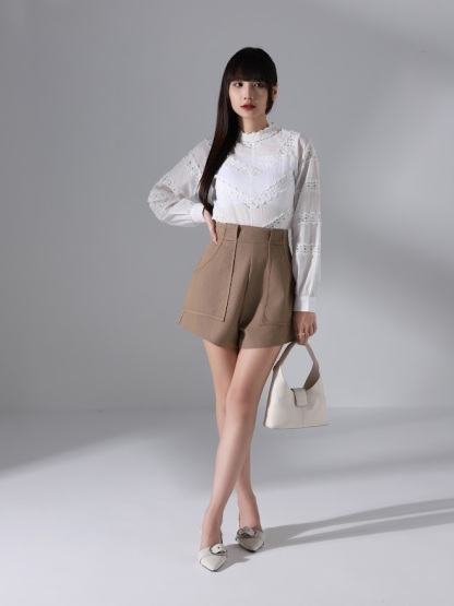 High Waist Side Pocket Short Pants AC921