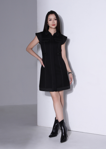 Side Pocket Sleeveless Denim Dress AC589