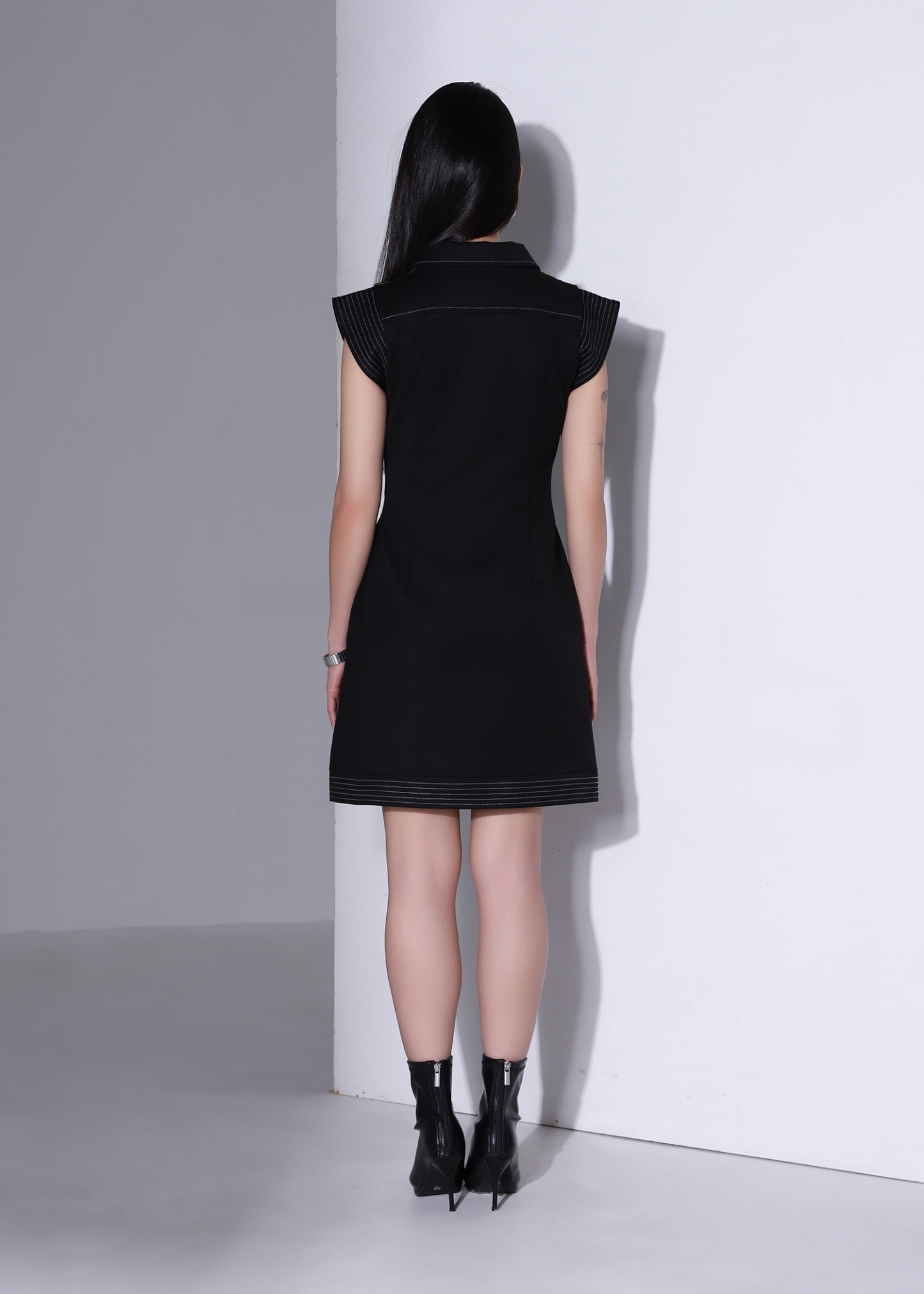 Side Pocket Sleeveless Denim Dress AC589