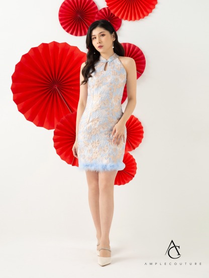 Cheongsam Halet Dress With Fur AC601 (SPO)