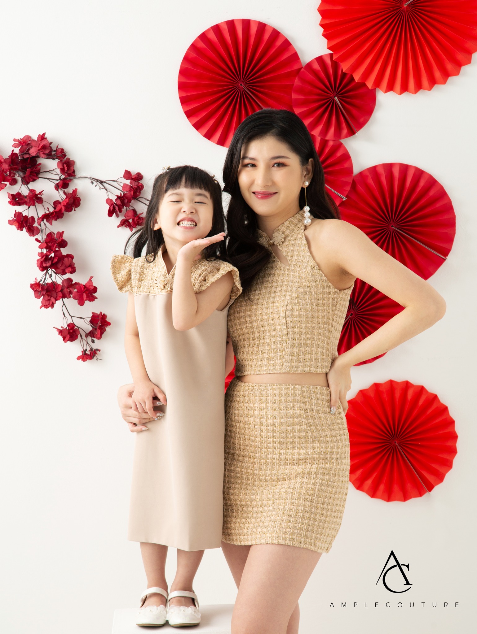 Cheongsam Chanel Style Dress Kids AC607 AMPLE COUTURE