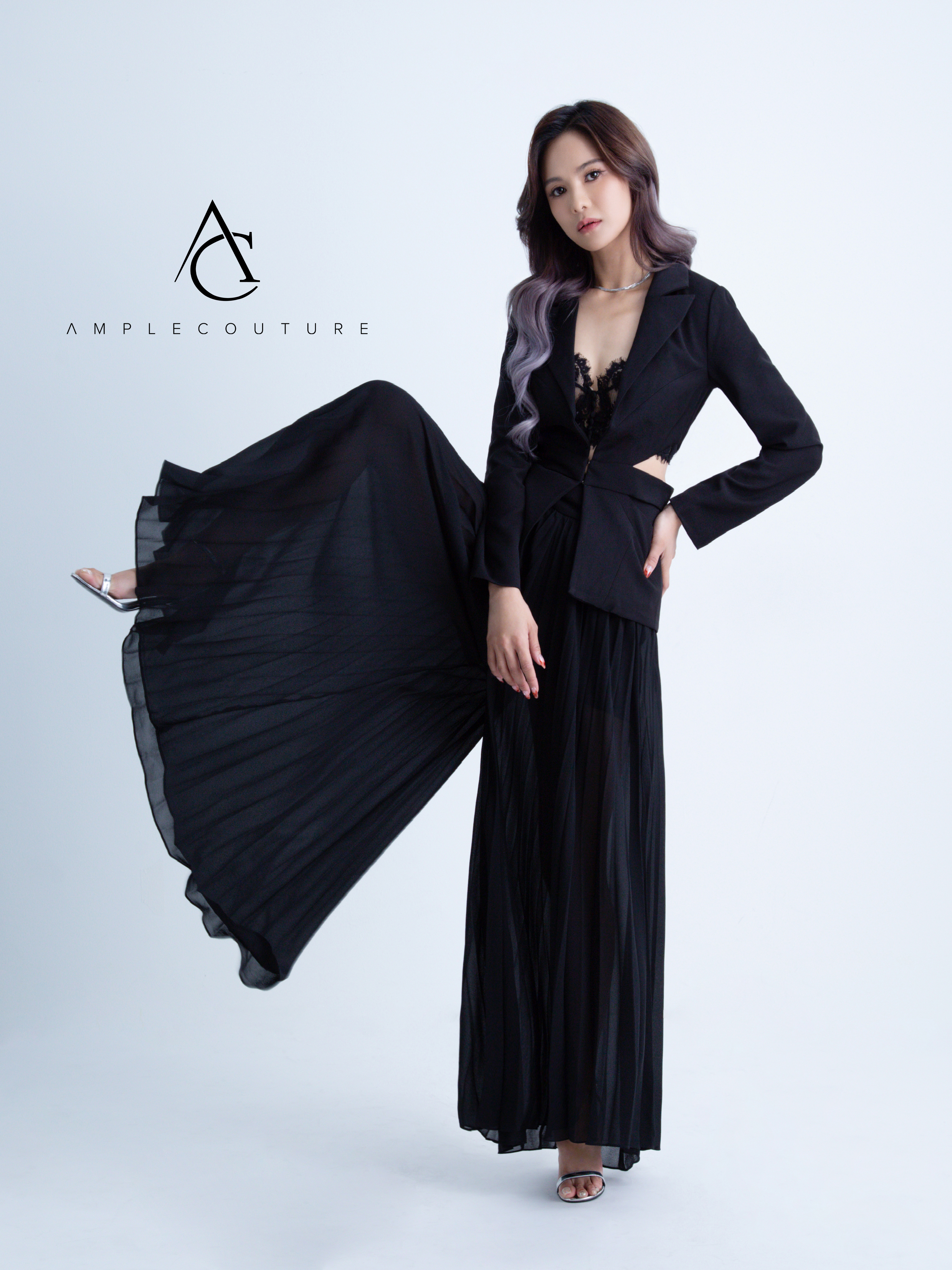 High Waist Pleated Long Skirt AC417