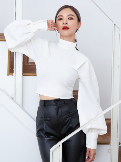 Front Zip Long Sleeve Top AC725