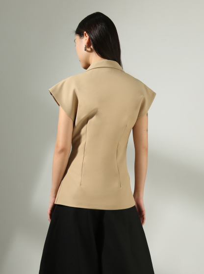 Sleeveless Collar Outerwear AC750